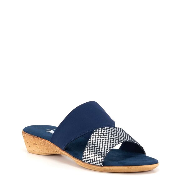 Onex Womens Izabel Slip-on Slide Wedge Sandal - Navy, Size 11 NEW - Picture 3 of 6